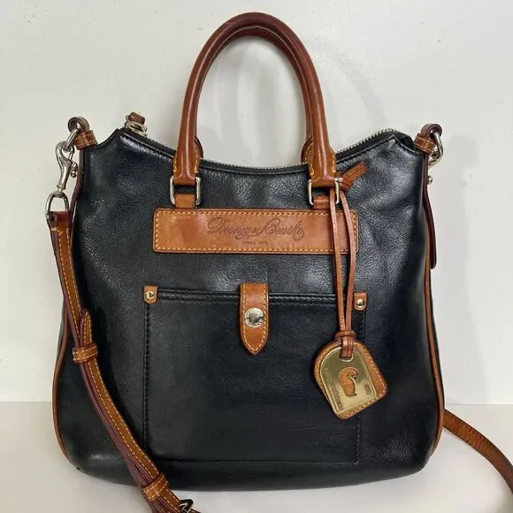 Dooney Bourke Florentine Vacchetta Leather Satchel Crossbody Old Money Heritage - Picture 3 of 13